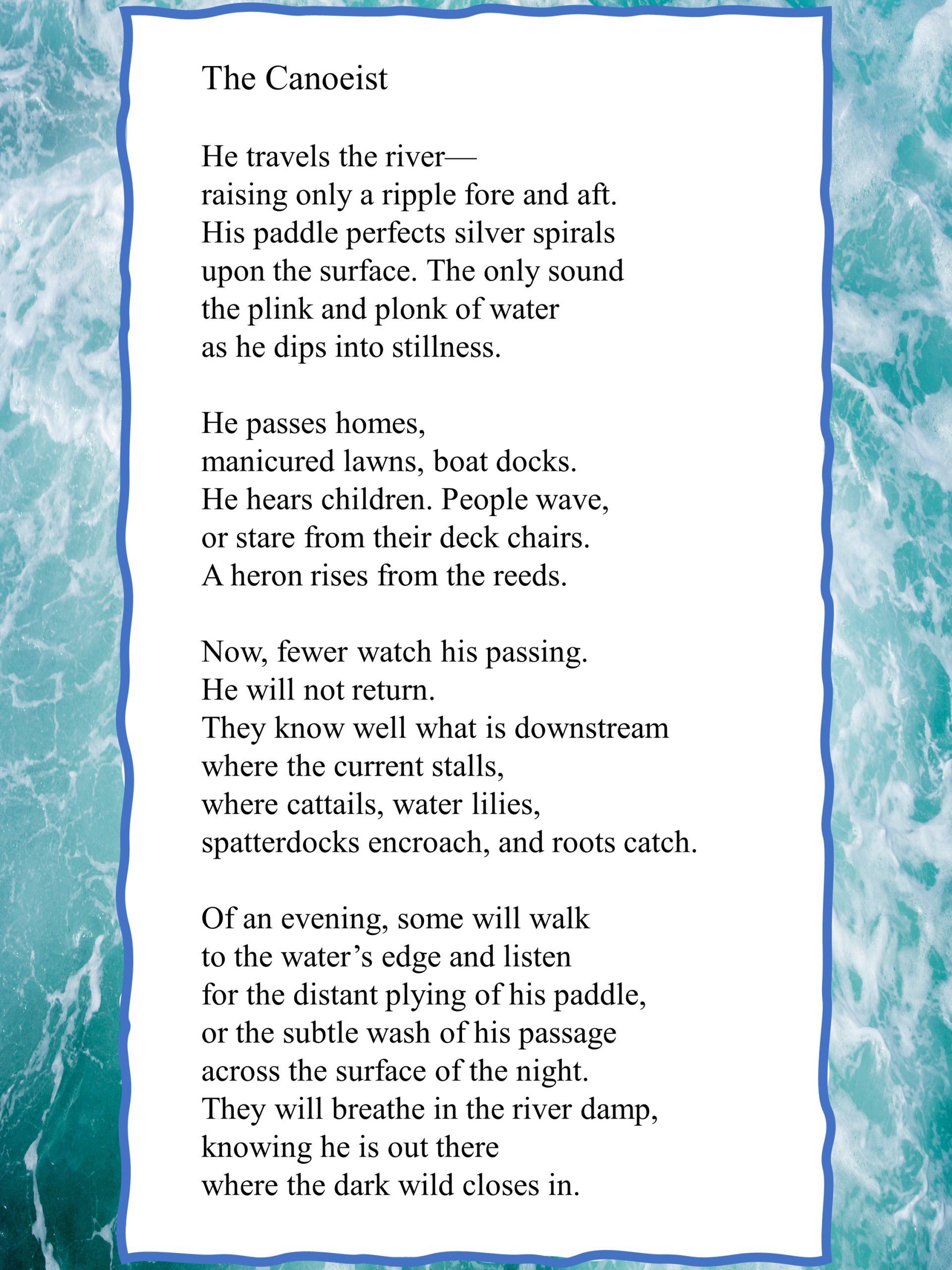 The-Canoeist-poem-on-water | Shutta Crum